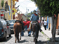 A wedding procession in the village of Ajijic